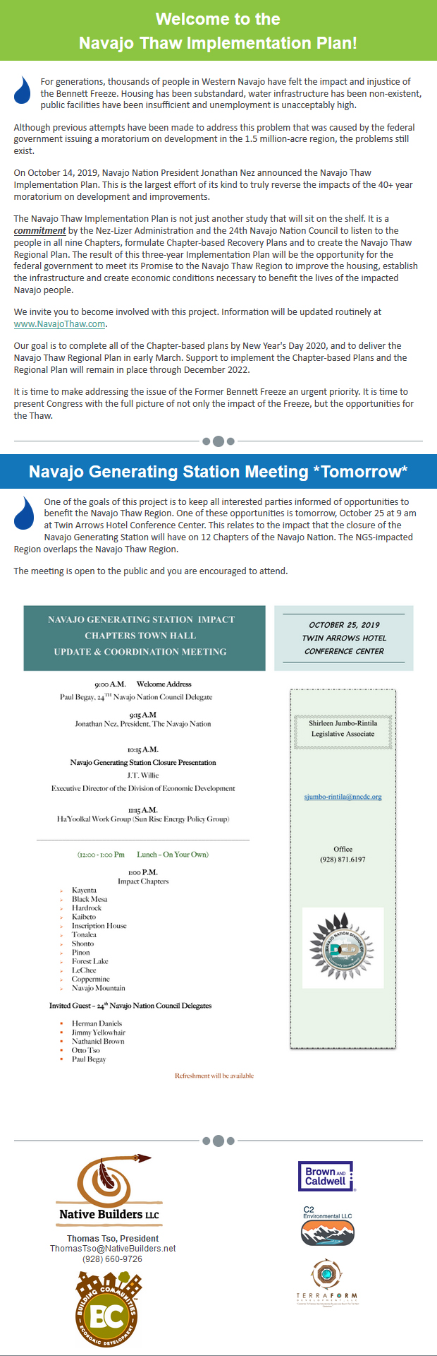 Welcome to the Navajo Thaw Implementation Plan!